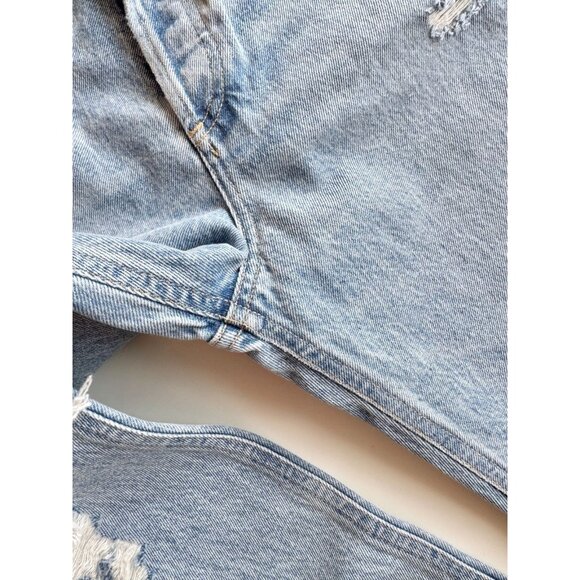AGOLDE 90's Fall Out Light Wash Mid Rise Ripped Straight Leg Jeans, Size 23 - Picture 7 of 14